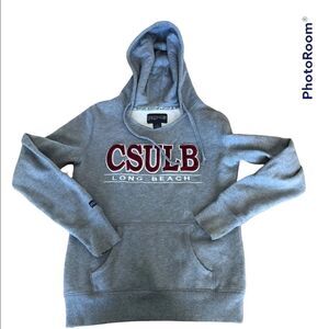 Vintage 90s CSULB Long Beach State University Sweatshirt Size S Jansport Gray